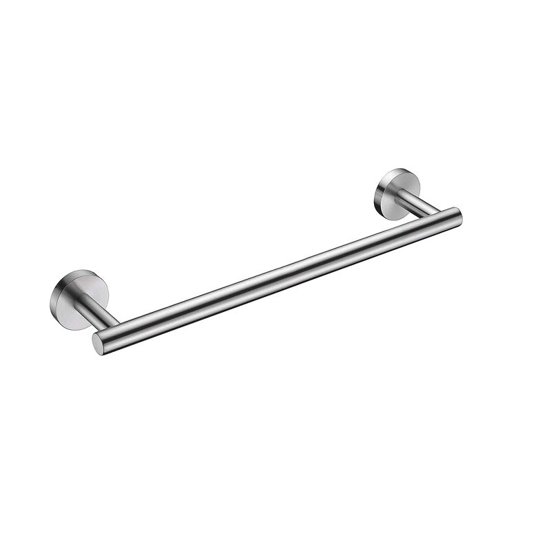 Nolimas Brushed Nickel Bath Towel Bar Single Bars Towel Rack Rod Classic Wall Mounted SUS304 Stainless Steel Bathroom Towel Holder Toilet Kitchen Towel Shelf Single Layer,16 inches - Image 1